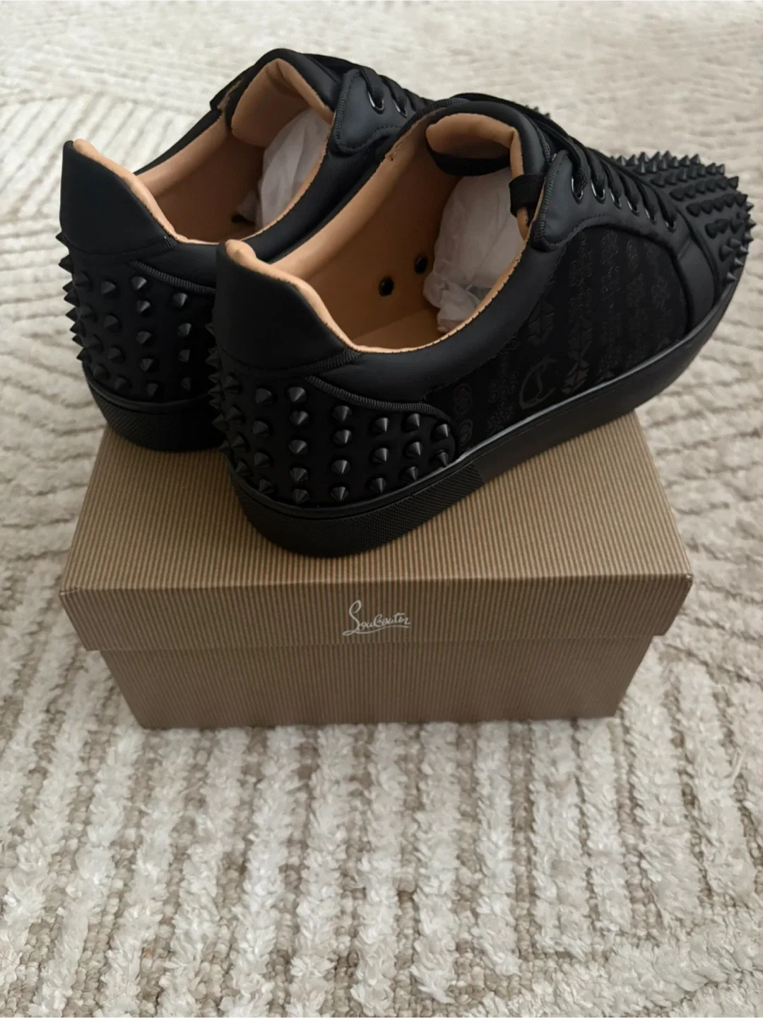 Christian Louboutin Black Spiked Sneakers image indicator(2)