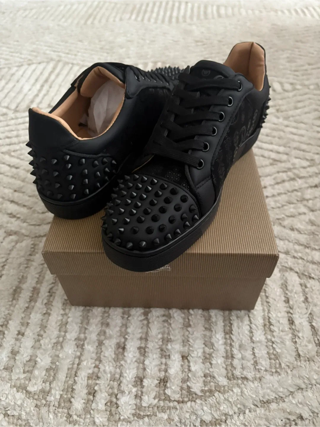 Christian Louboutin Black Spiked Sneakers image indicator(3)
