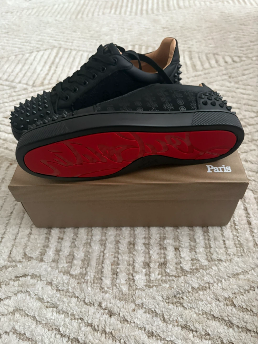 Christian Louboutin Black Spiked Sneakers - photo 4