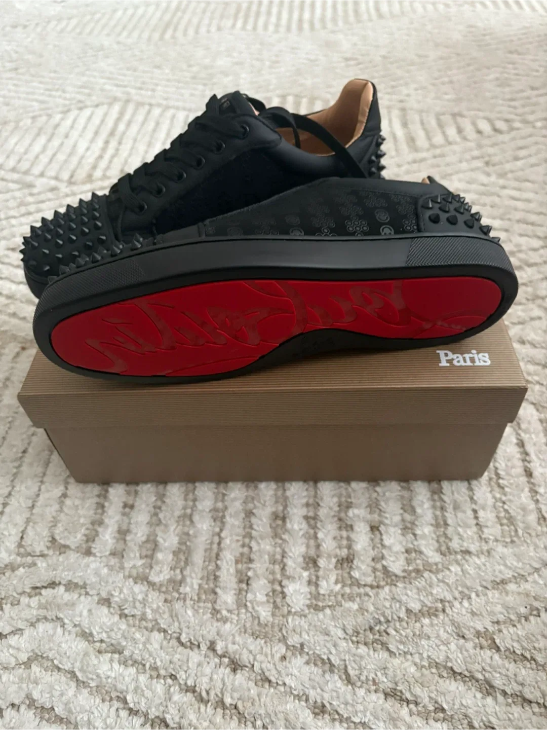 Christian Louboutin Black Spiked Sneakers image indicator(4)