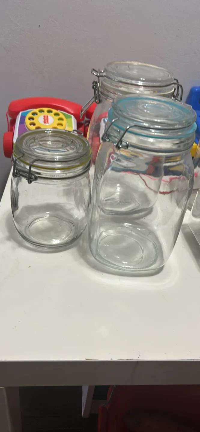 7 units Glass Jars with Metal Lids image indicator(6)