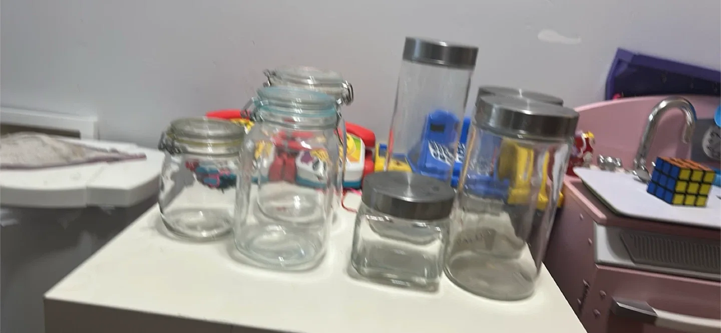 7 units Glass Jars with Metal Lids image indicator(3)