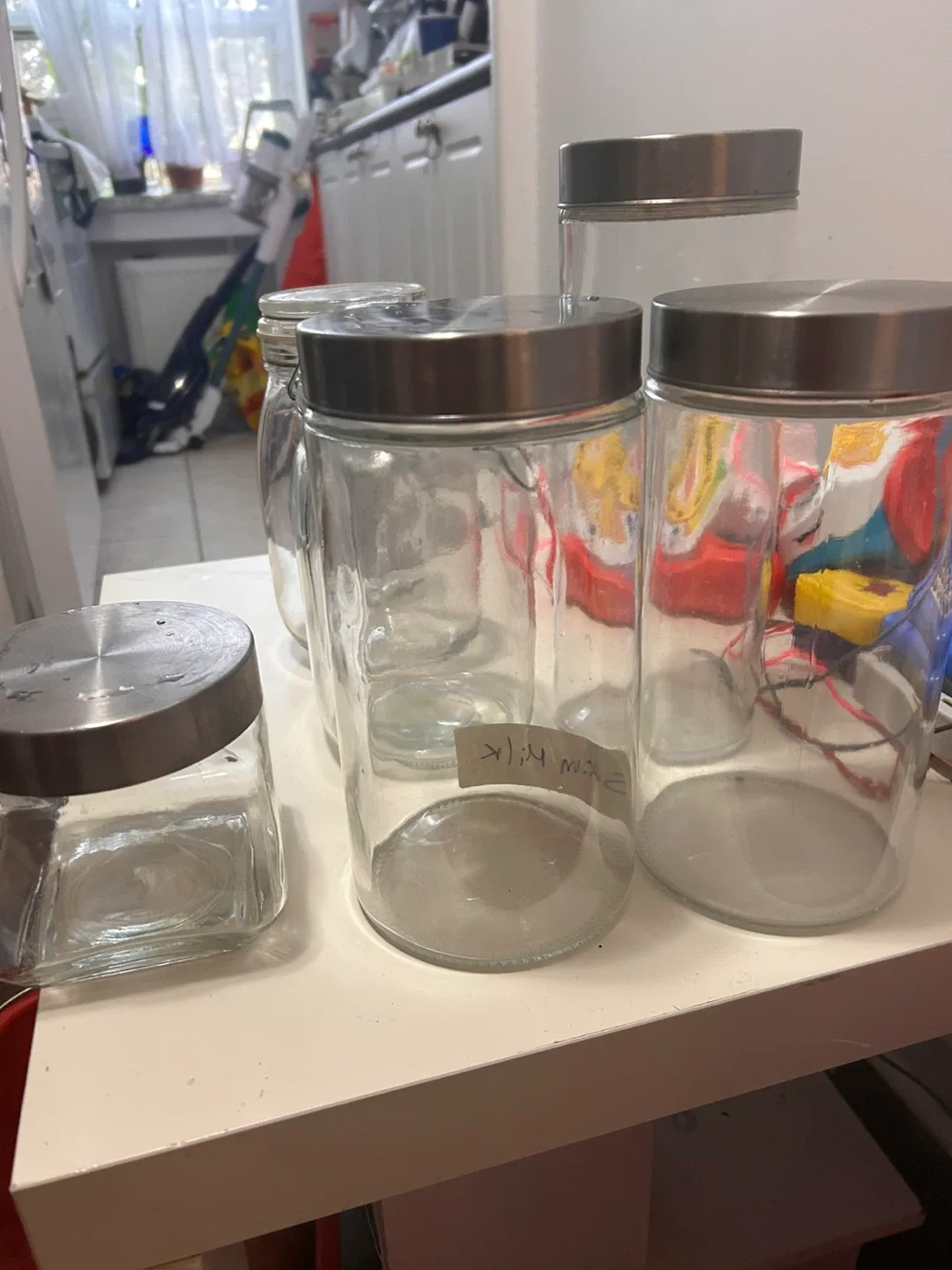 7 units Glass Jars with Metal Lids image indicator(4)