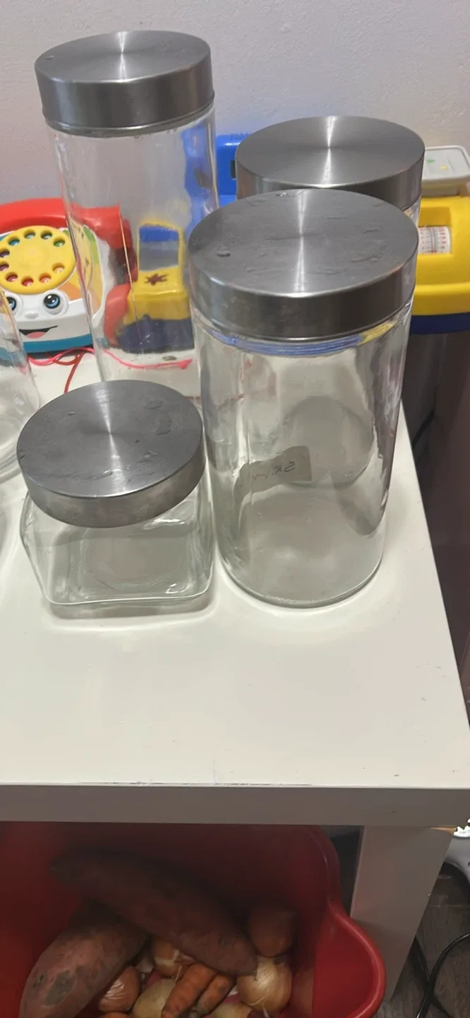 7 units Glass Jars with Metal Lids image indicator(7)