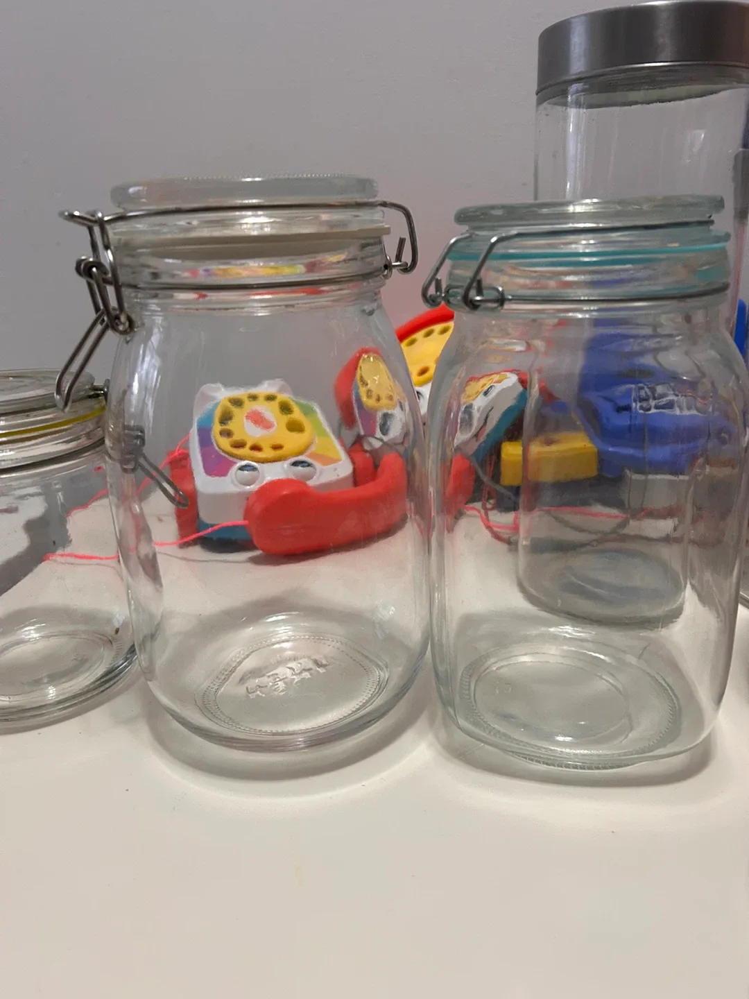 7 units Glass Jars with Metal Lids