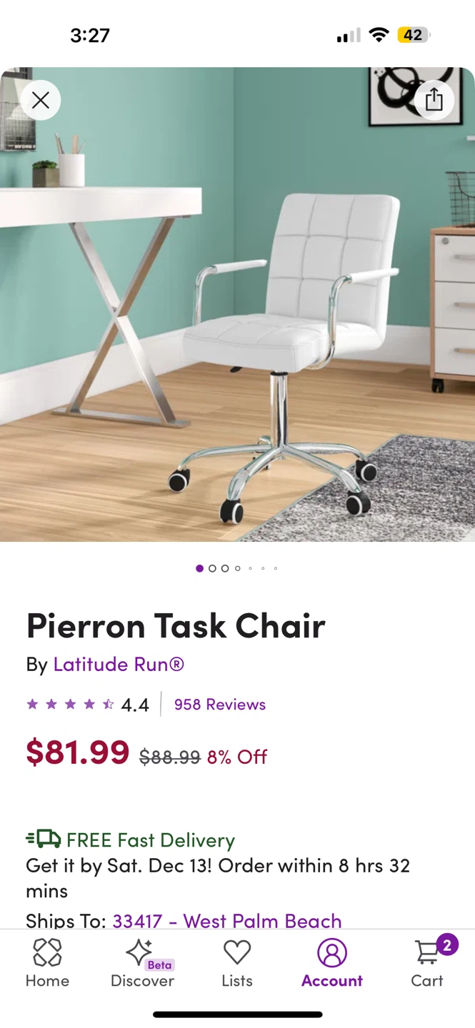 MOVING SOON!! White Desk Chair