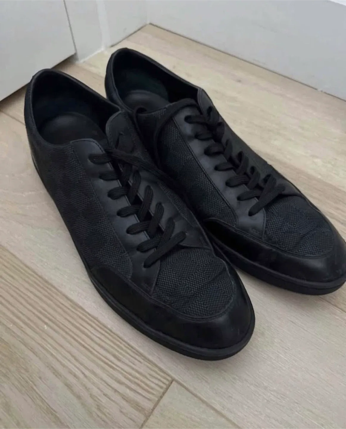 Louis Vuitton Men’s Black Leather Sneakers - Size 9