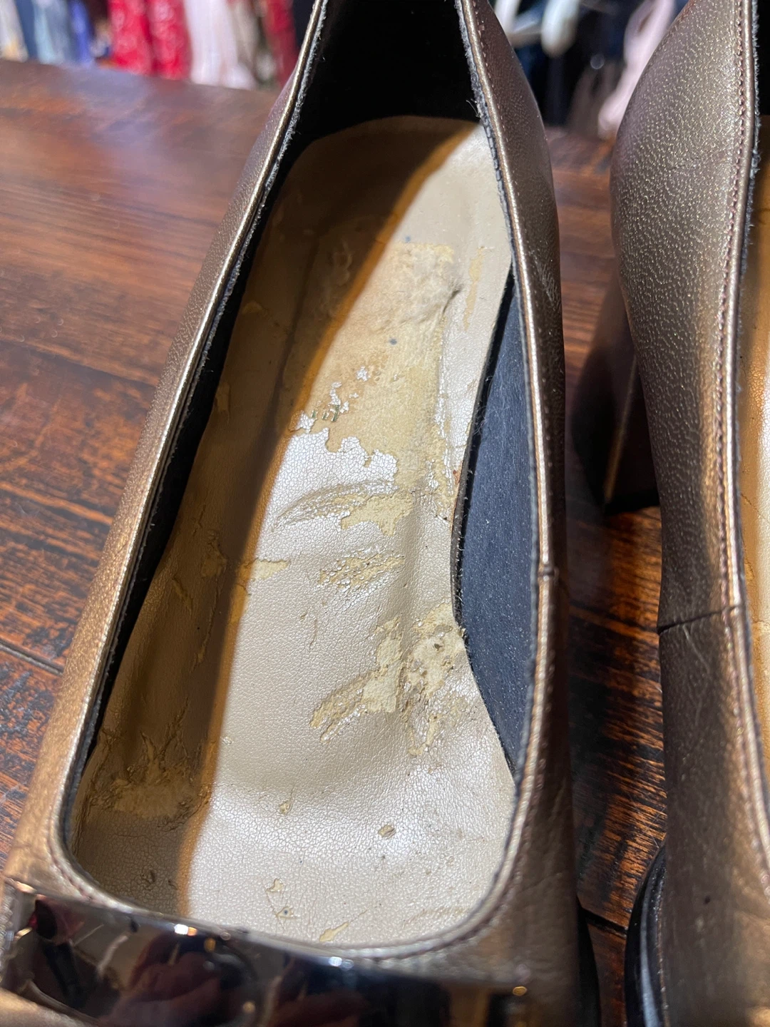 CELINE Vintage Metallic Bronze Block-Heel Pumps – Size 6 - photo 3