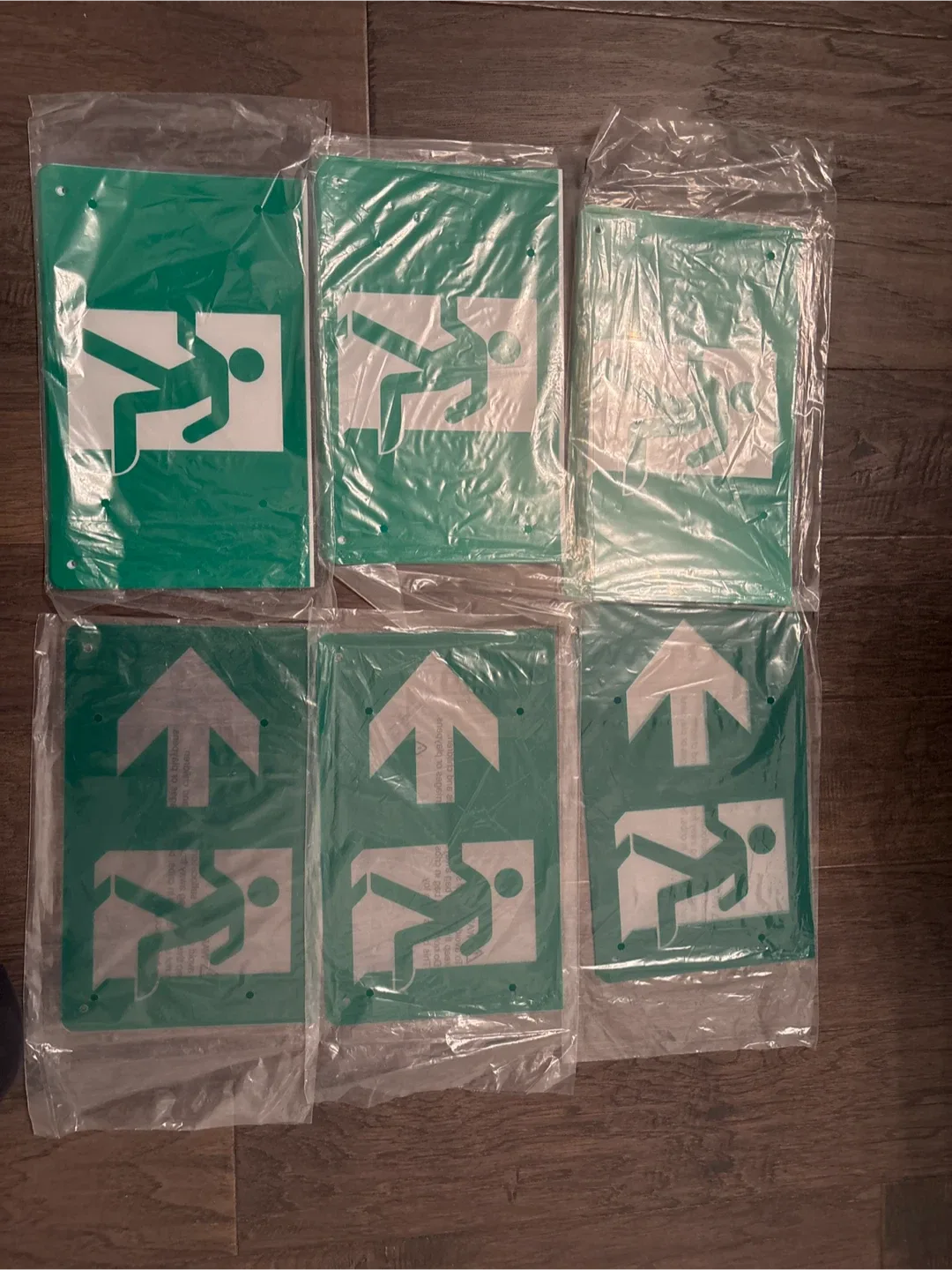 Exit Signs - Green, New in Packaging