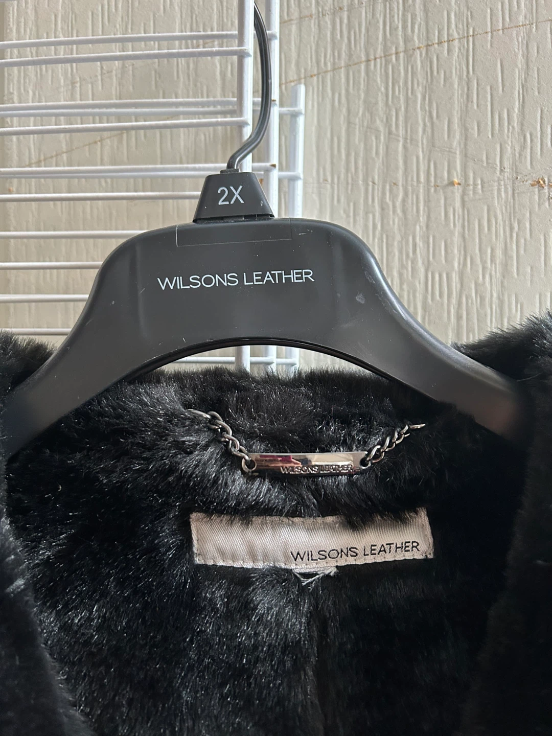 Wilson's Leather Black Faux Fur Trimmed Coat 2X - photo 2