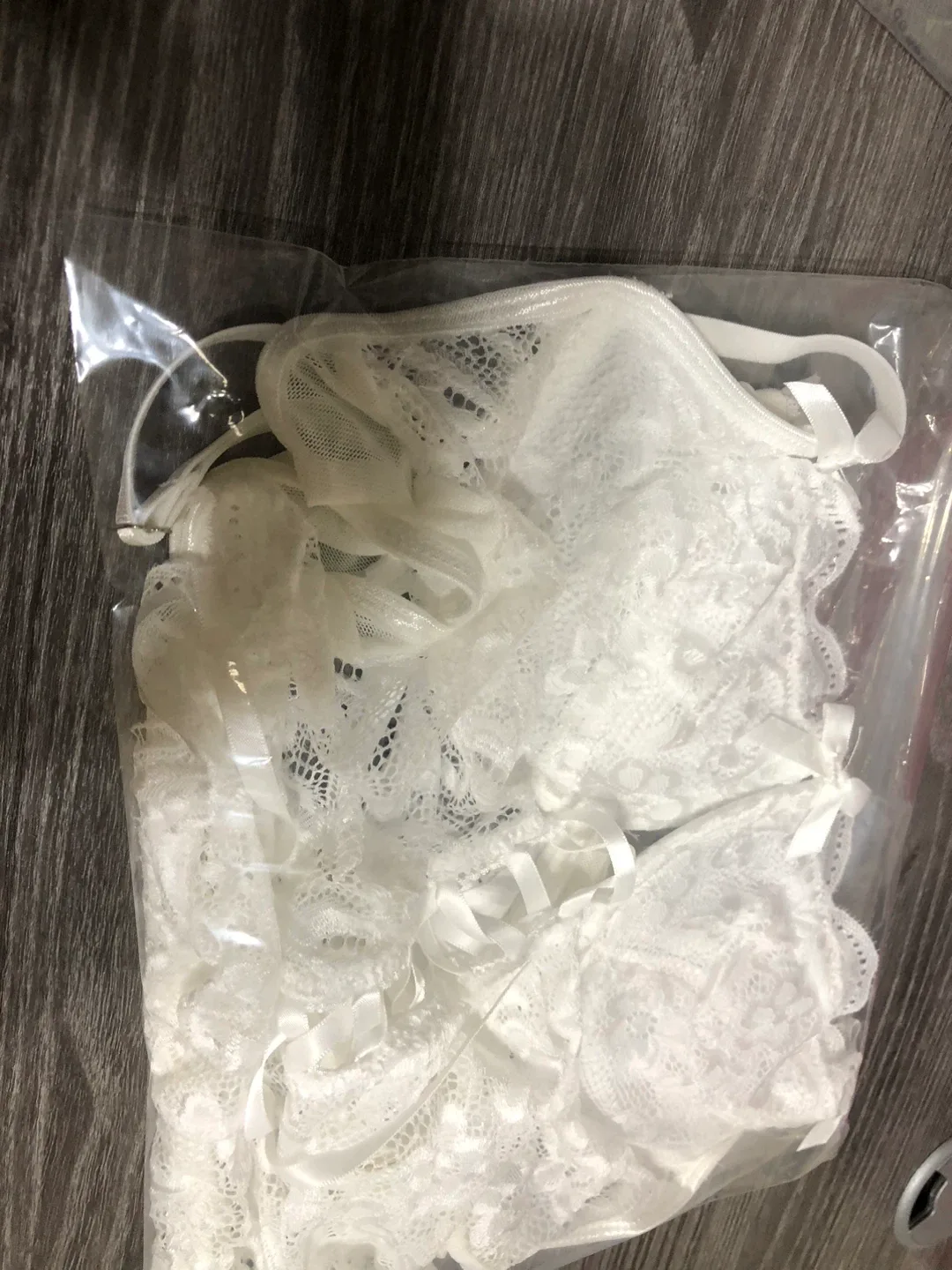 NEW-White Lace Lingerie  Size M image indicator(8)