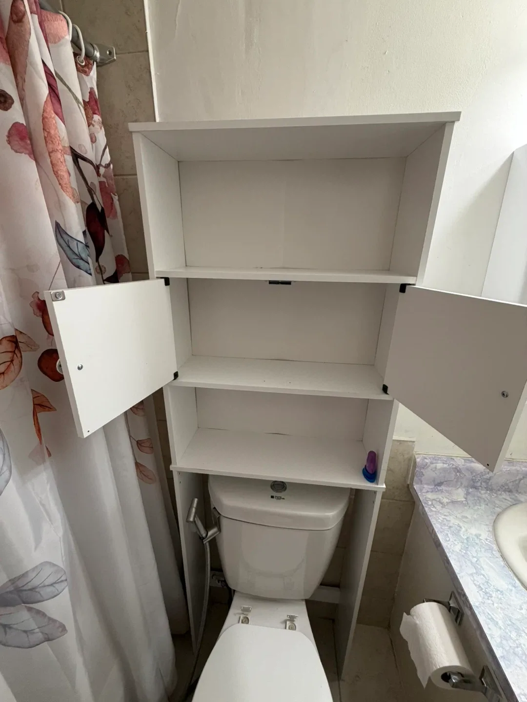 White Over-the-Toilet Storage Cabinet