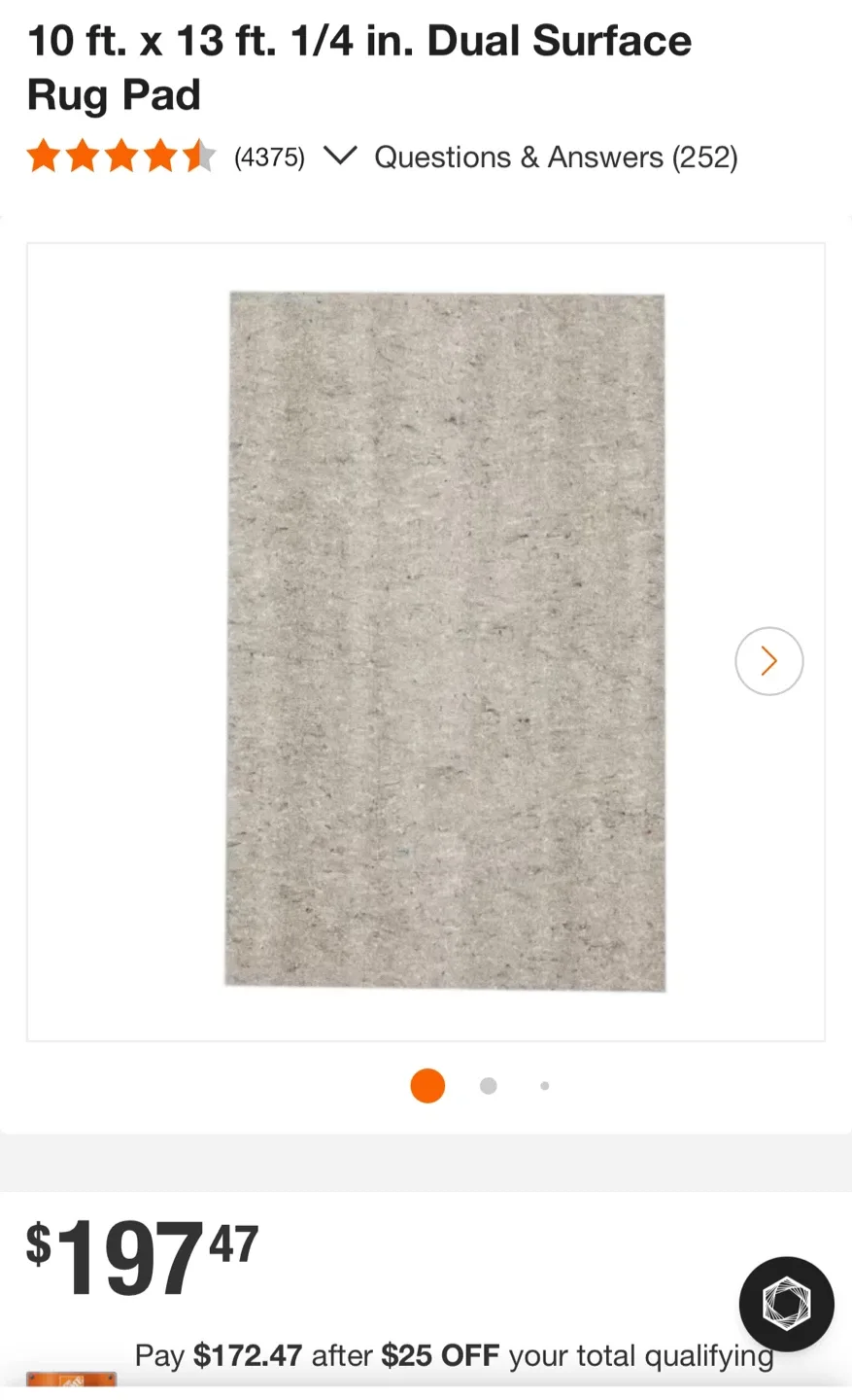 10x13 ft Dual Surface Rug Pad underlay image indicator(2)