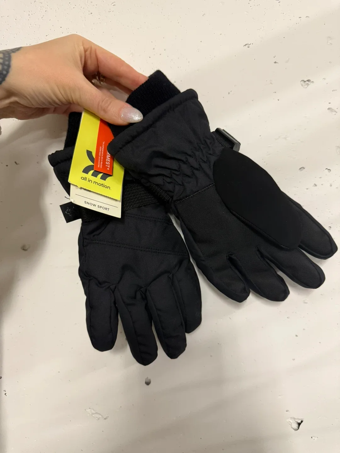All in Motion Kids' Black Snow Sport Gloves Size 4-7