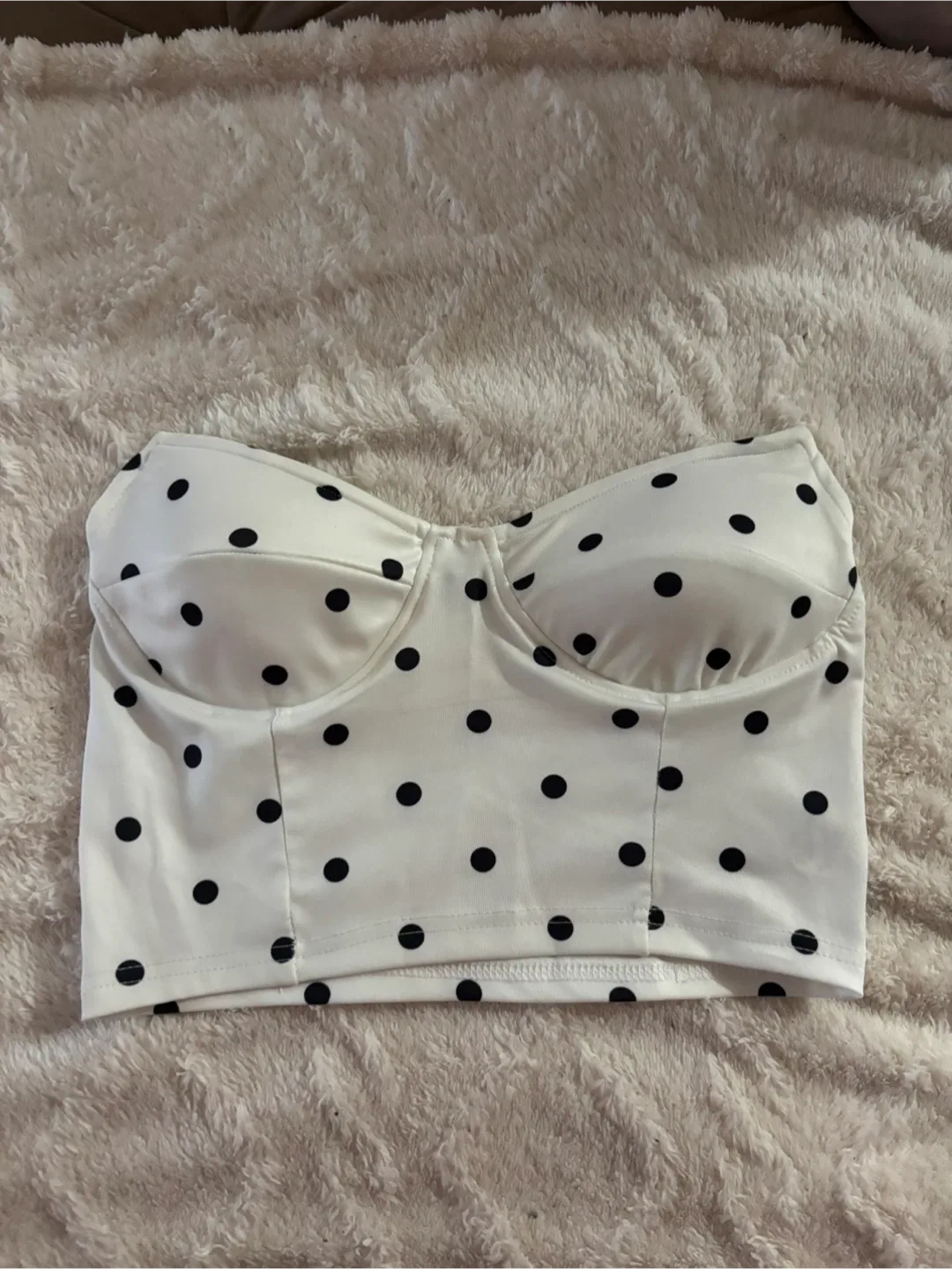 Shein White Polka Dot Top - Size S