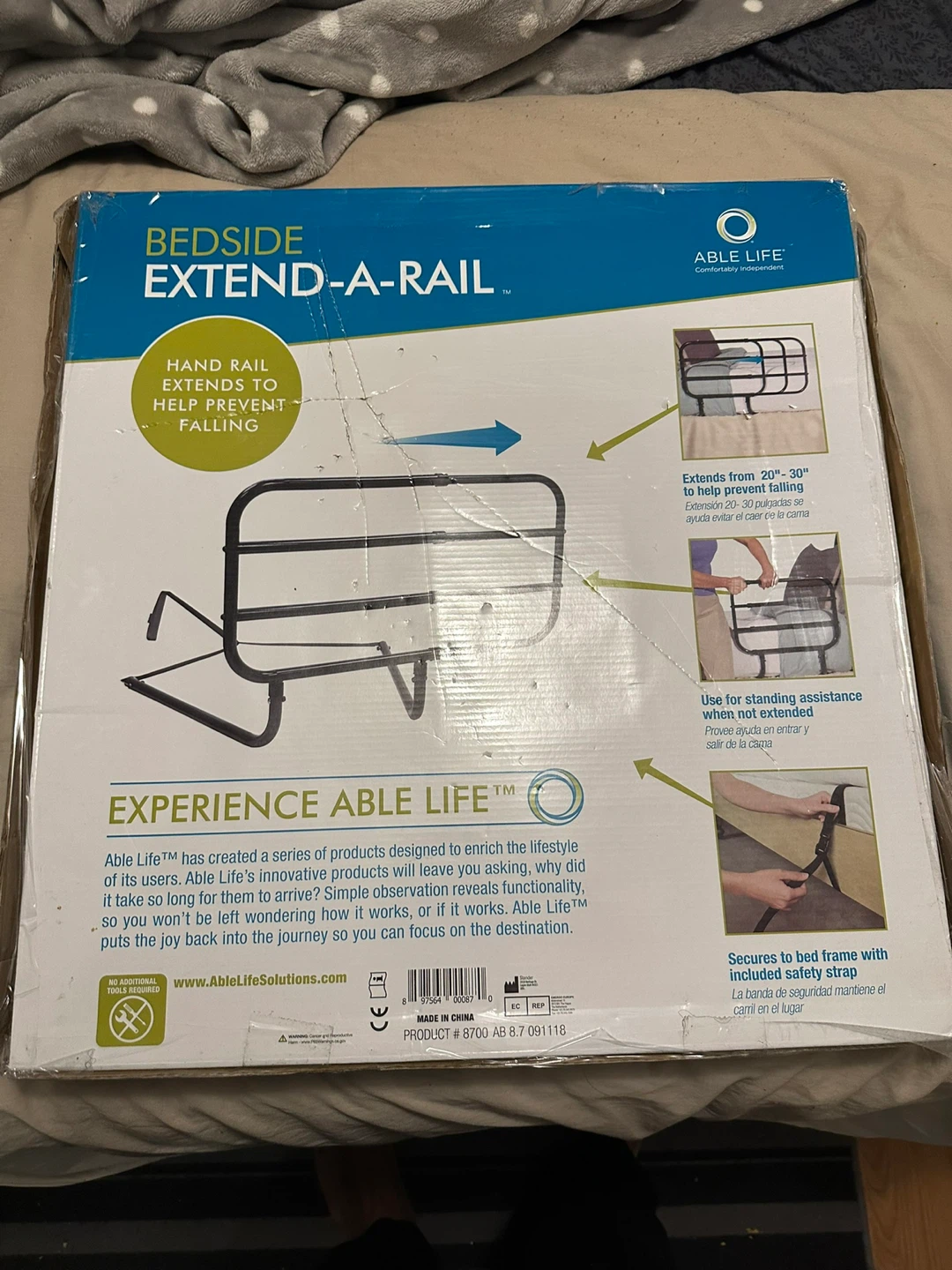Able Life Bedside Extend-A-Rail - New in Box