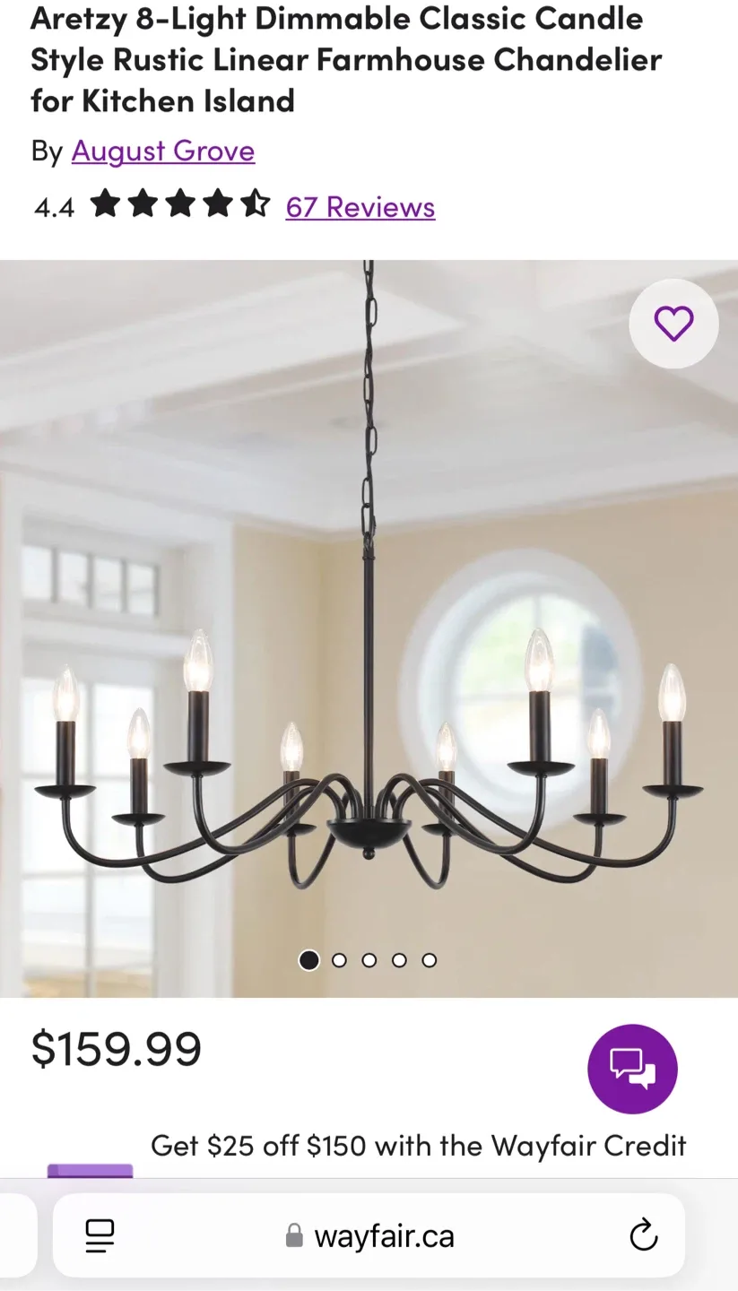 Aretzy 8-Light Farmhouse Chandelier