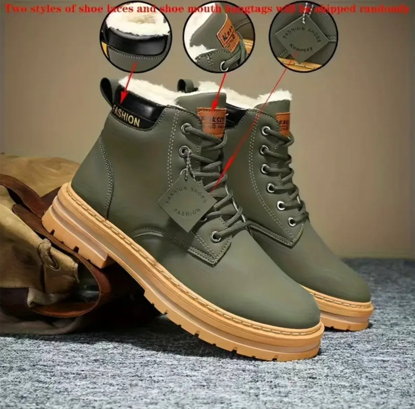 Fashion Olive Green Ankle Boots image indicator(3)