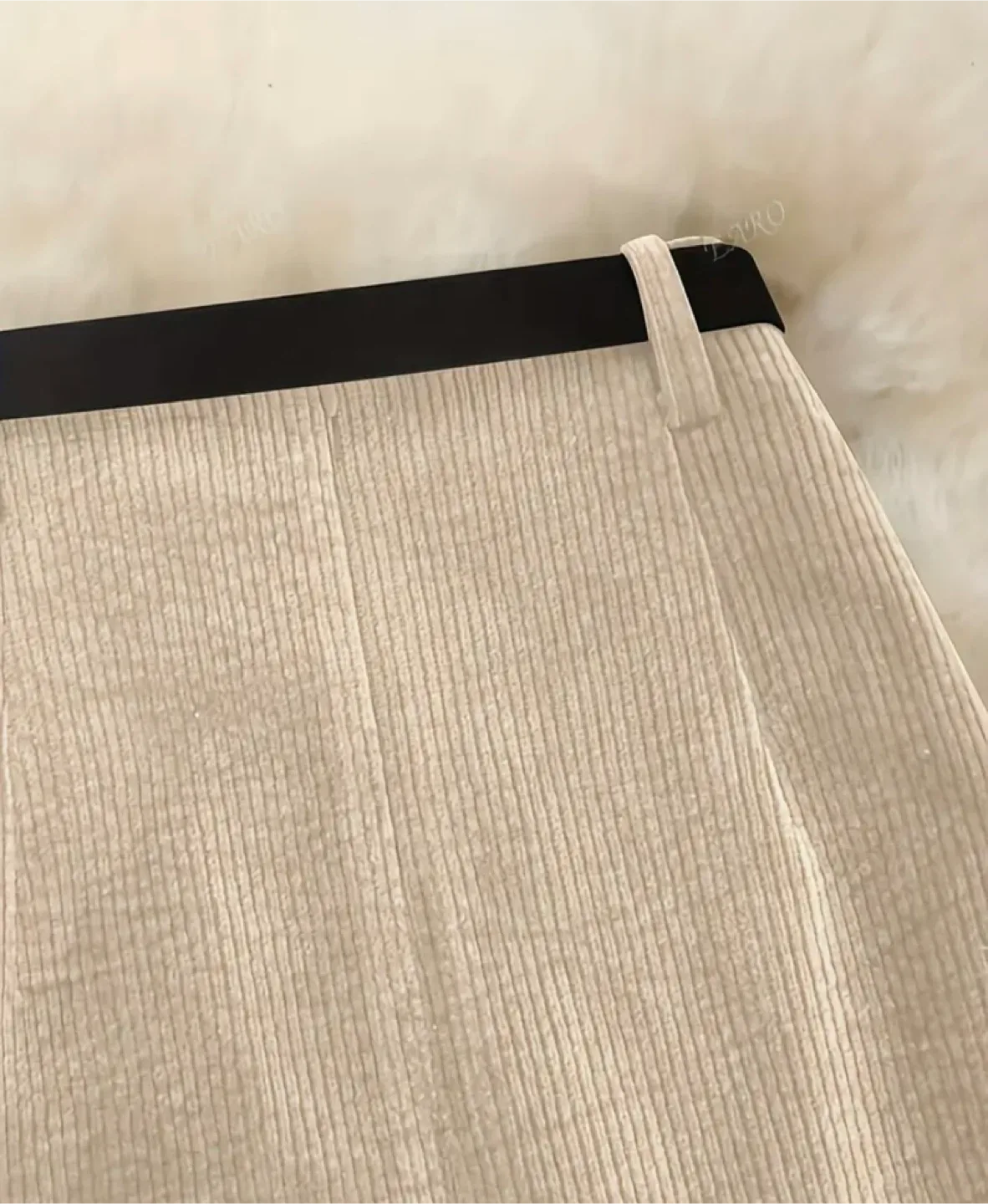 Corduroy Slit Midi Skirt - Olive Green image indicator(8)