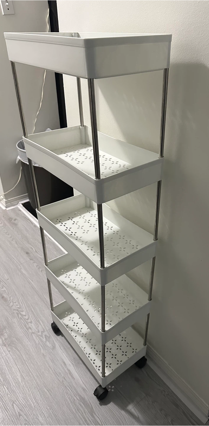White 5-Tier Rolling Cart - photo 3