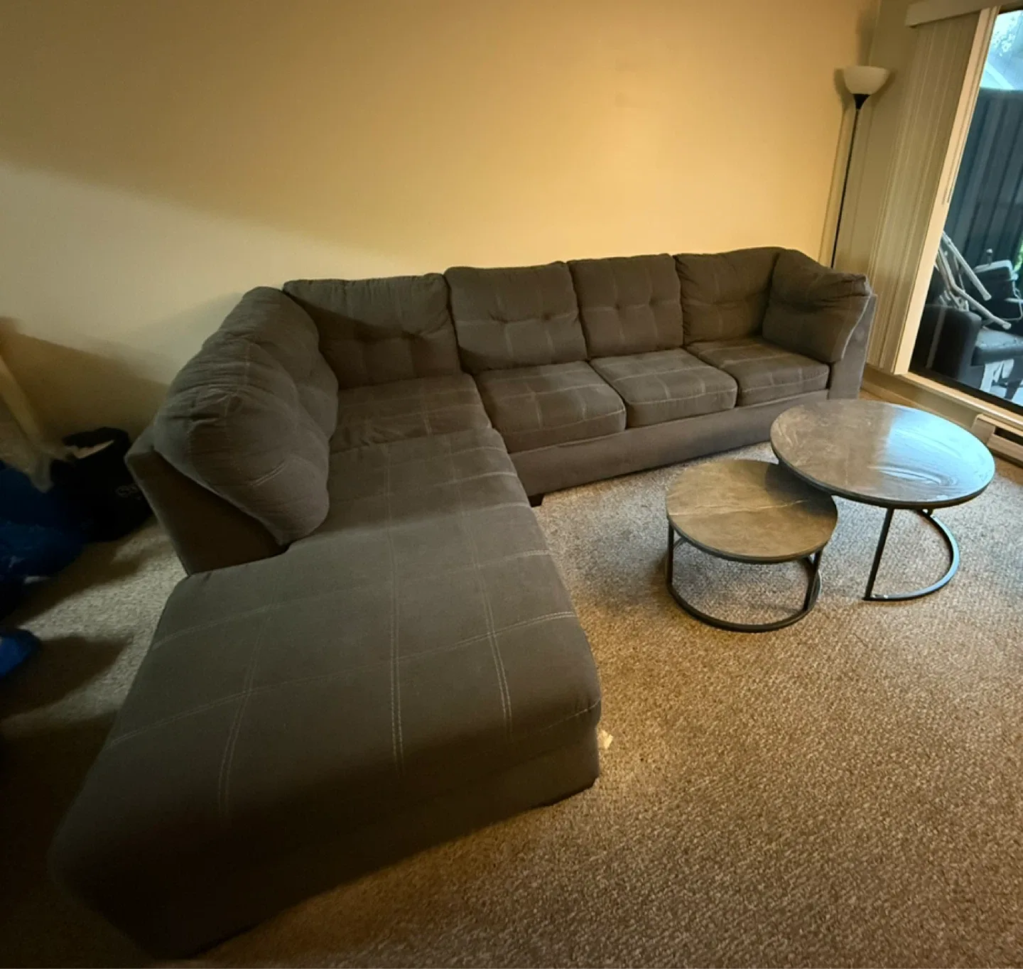 Grey Sectional Sofa with Chaise Lounge image indicator(5)