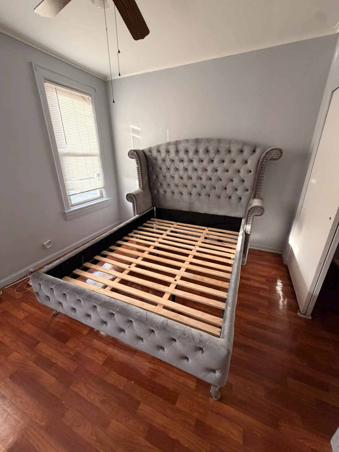 Upholstered Bed Frame - Gray - photo 3