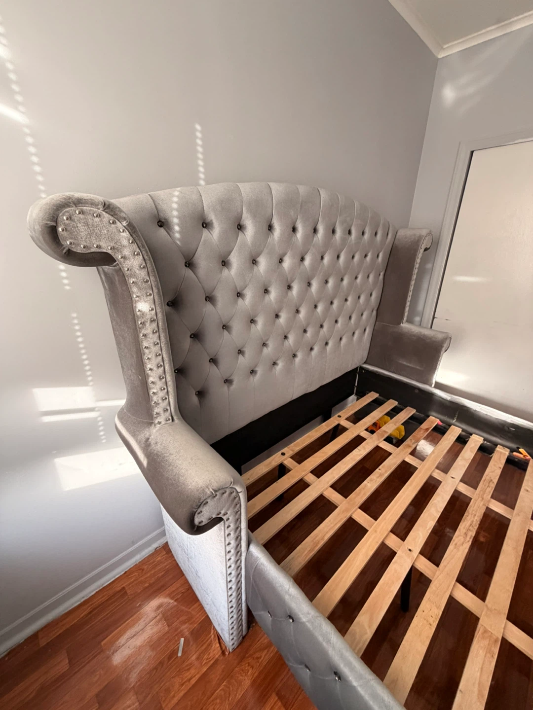 Upholstered Bed Frame - Gray
