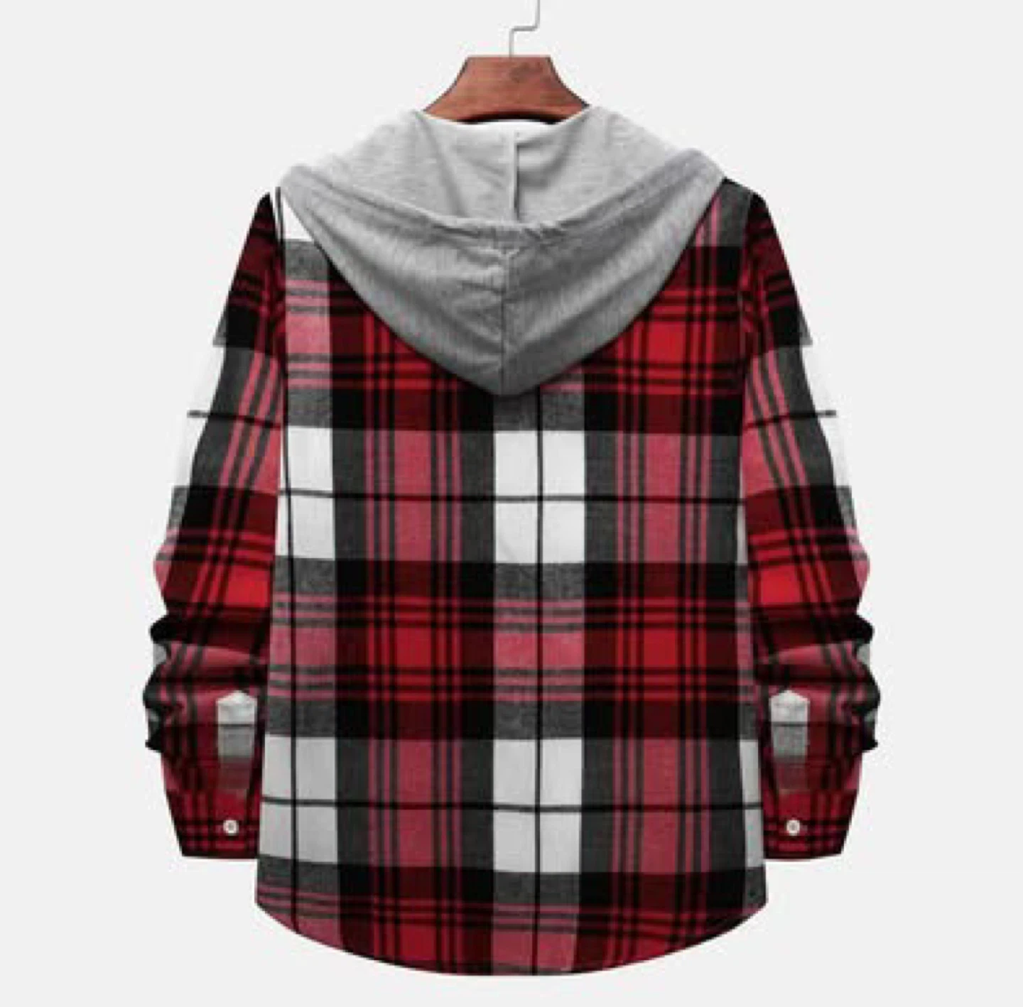 Fashionable Hooded Plaid Coat L - photo 2