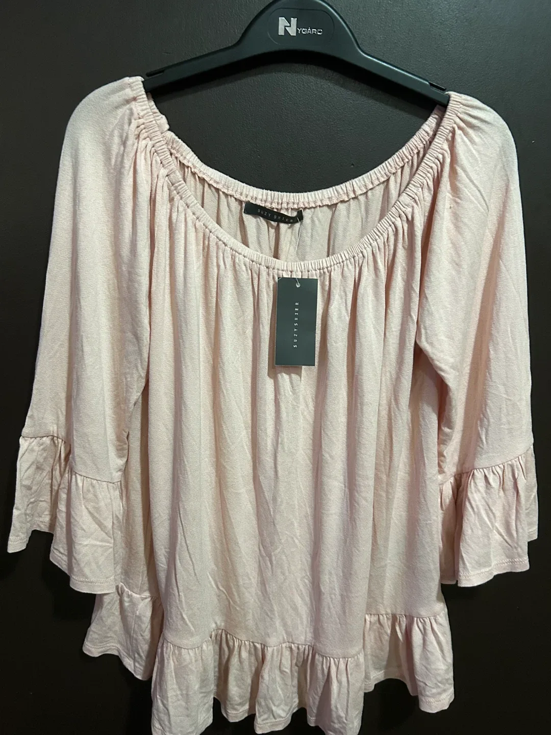Dressbarn Pink Ruffle Blouse - Size M/M image indicator(2)