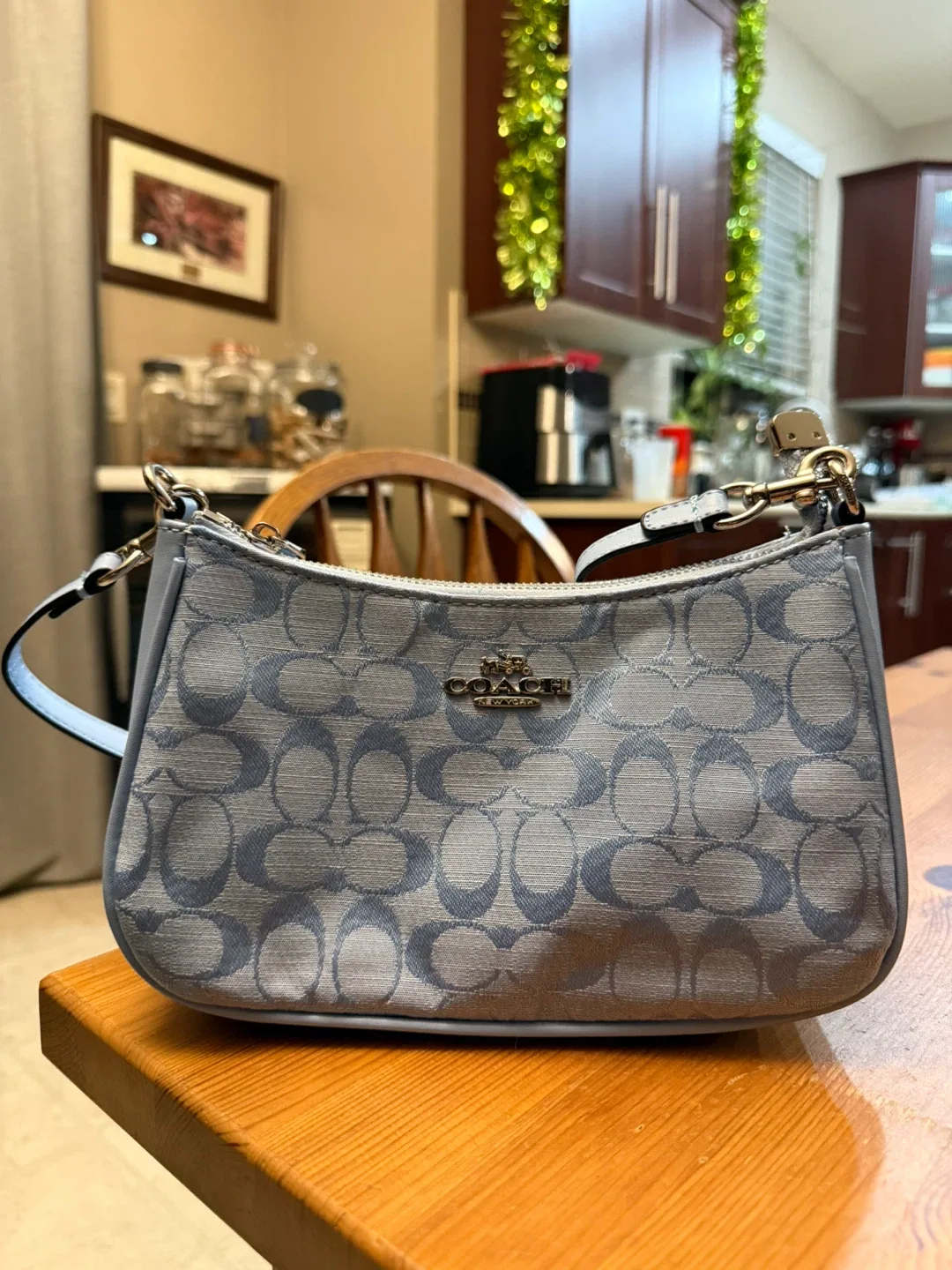 Coach Signature Jacquard Demi Bag - Light Blue