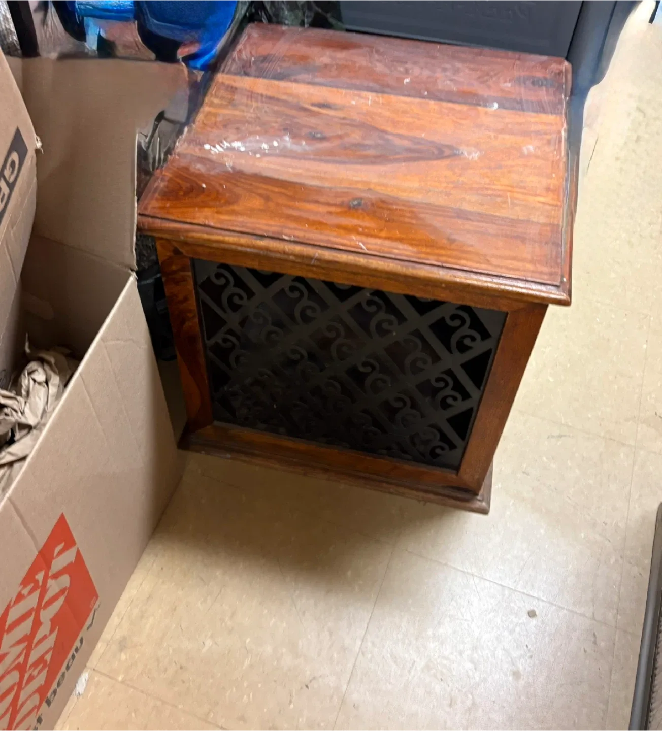 Wooden Storage Side Table #CleanOut