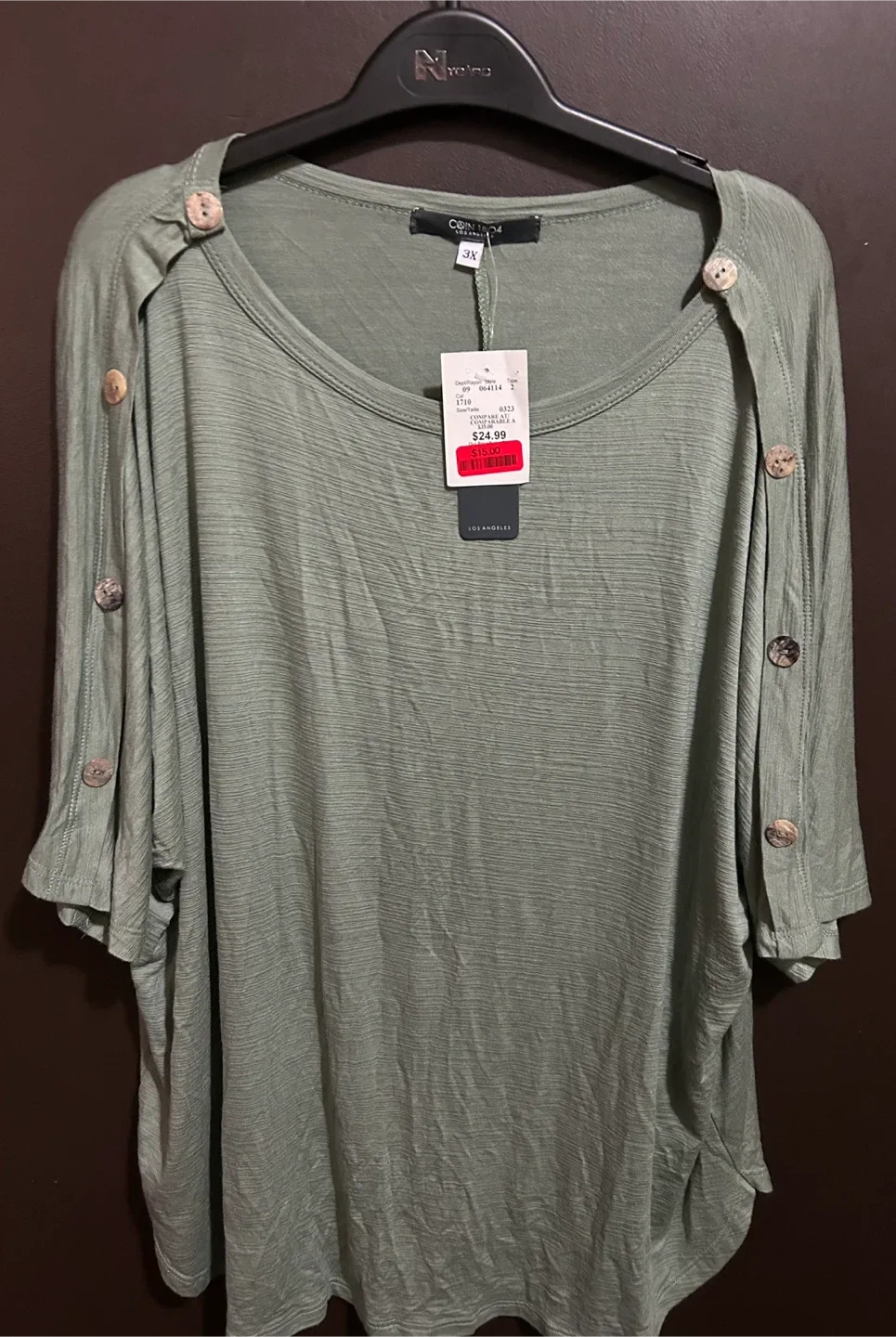 Central Park West Olive Green Top - Size 3X image indicator(2)