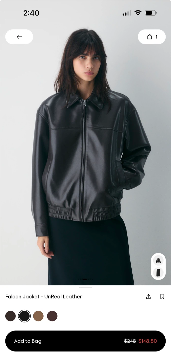 Wilfred Aritzia Black Leather Jacket - photo 2