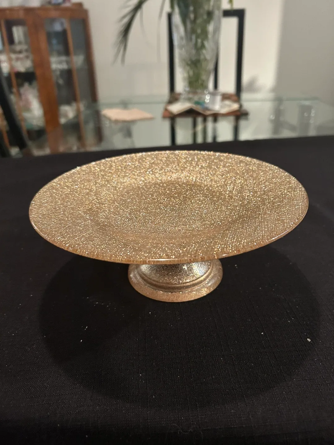 Gold Glitter Pedestal Bowl