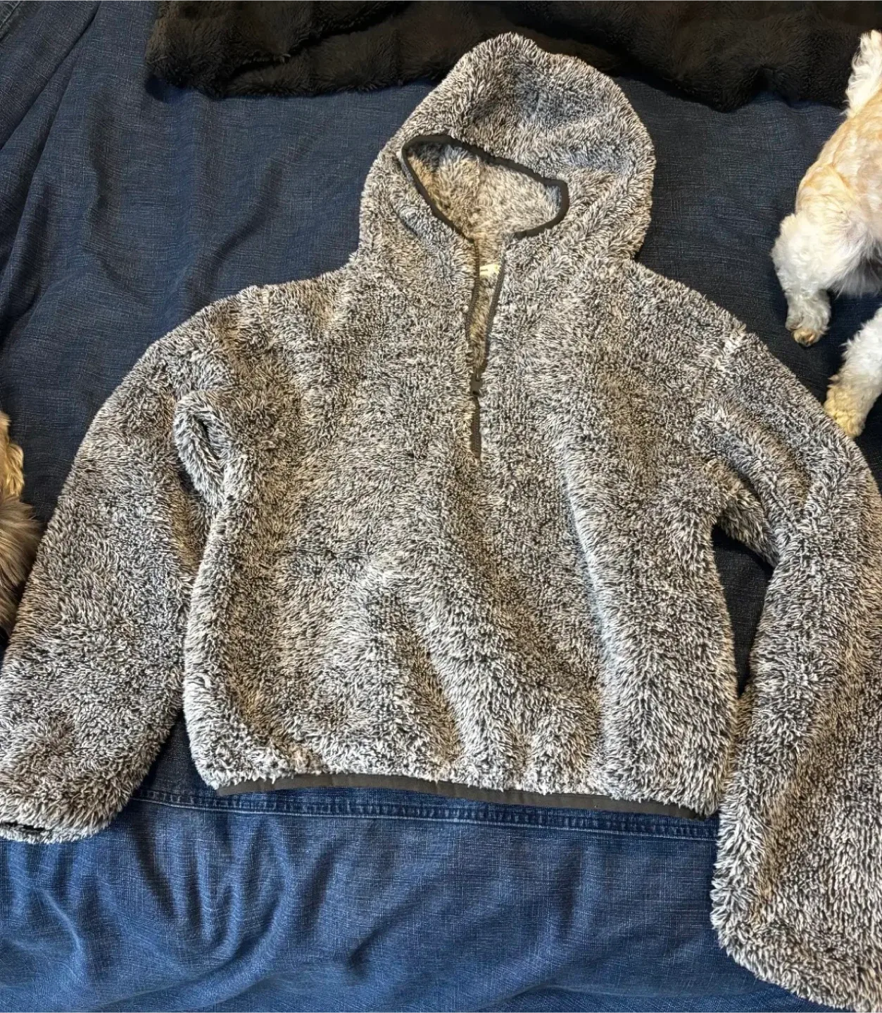 Bluenotes Grey Fuzzy Hoodie - Size XS