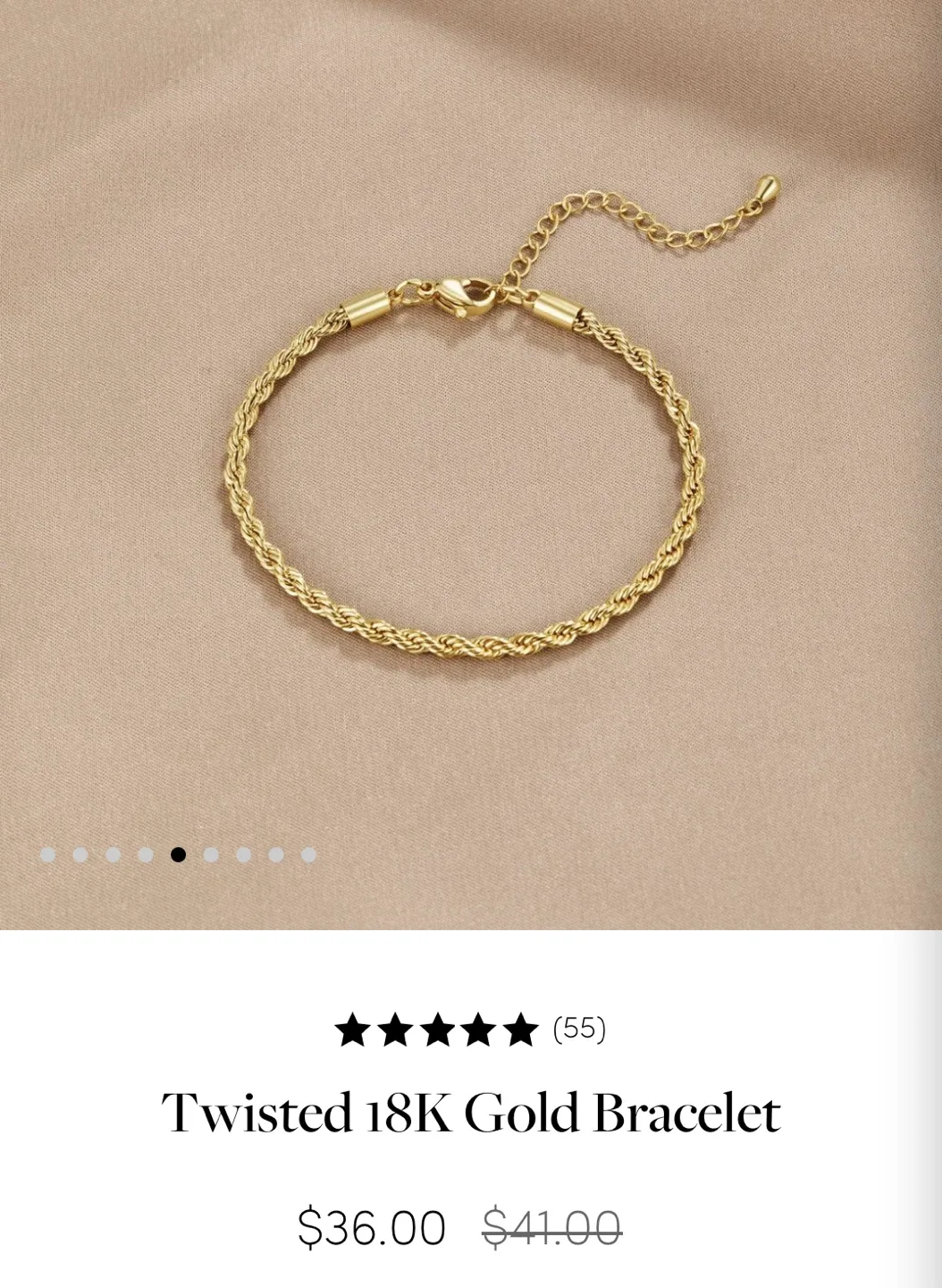 Beautiful Earth Twisted 18K Gold Bracelet