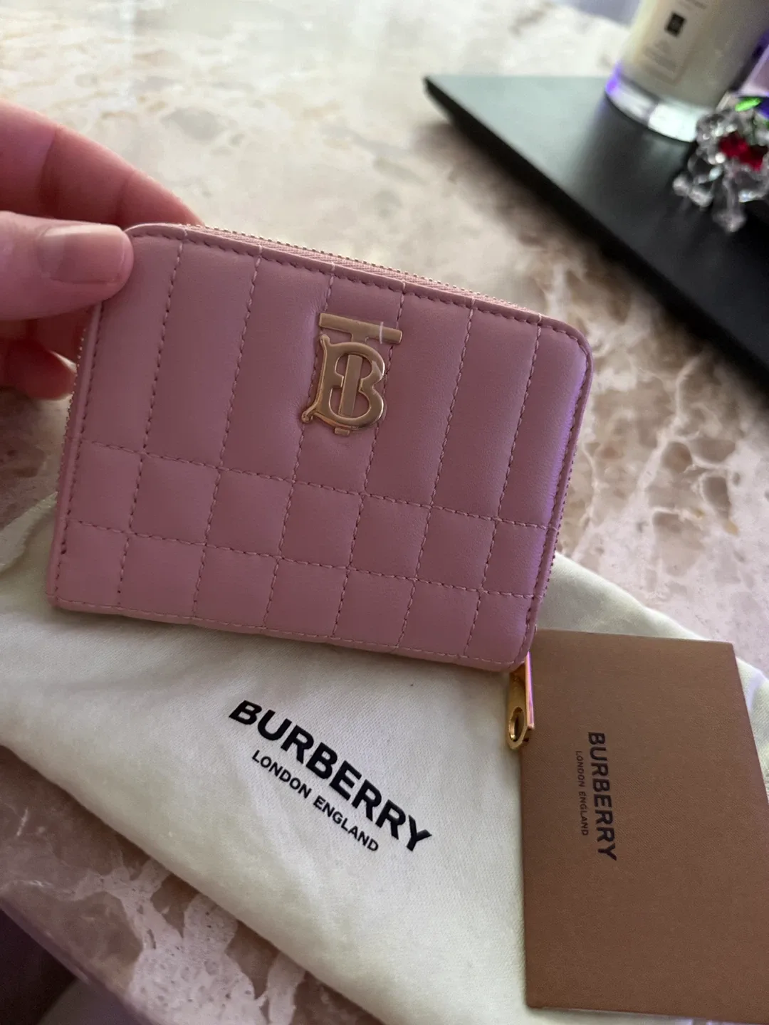 Burberry Wallet Quilted Leather Zip Card Case image indicator(3)