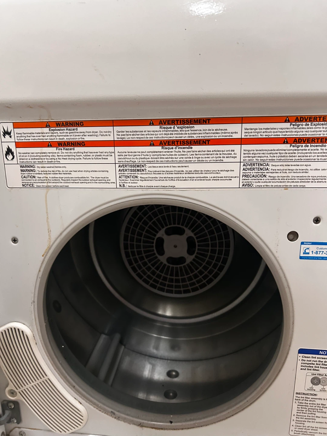 Haier White Clothes Dryer - photo 2