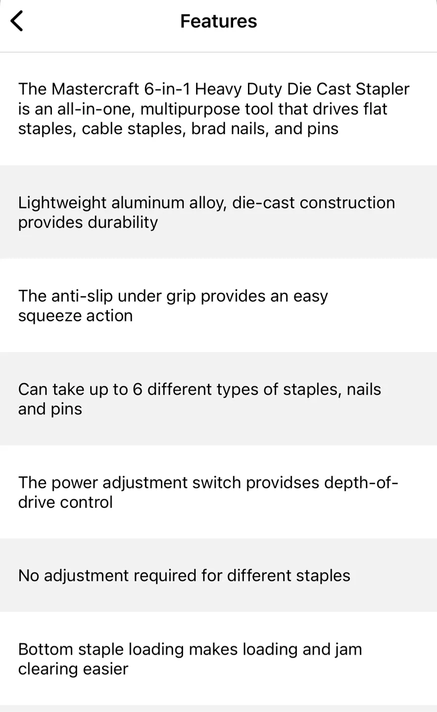 Heavy Duty Stapler , Staple gun Mastercraft 6-in-1 image indicator(4)