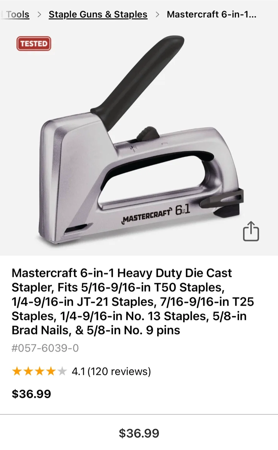 Heavy Duty Stapler , Staple gun Mastercraft 6-in-1 image indicator(6)