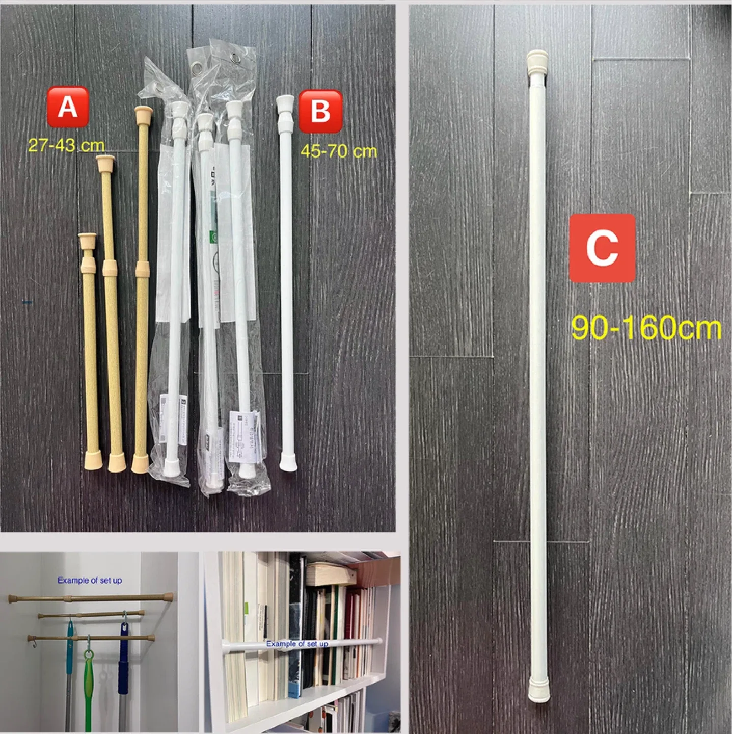 Tension Rods(3 Types) 8pcs all $20