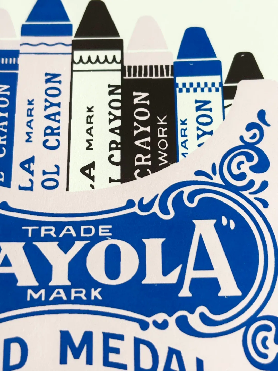 Vintage style crayon and soda artworks screenprint and risograph image indicator(8)