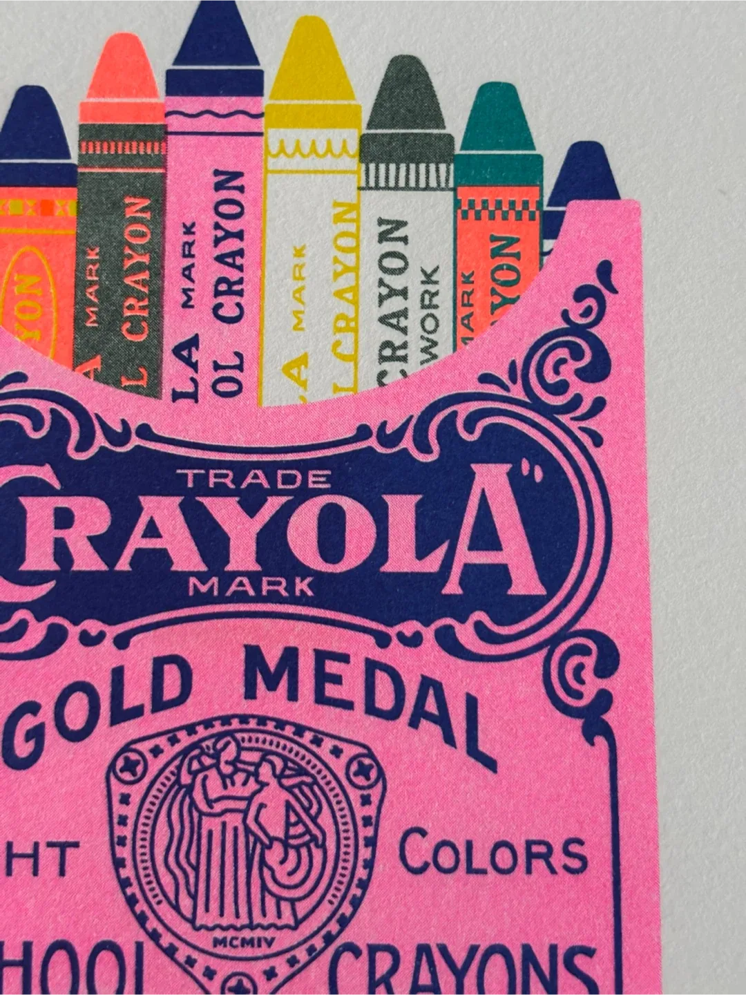 Vintage style crayon and soda artworks screenprint and risograph image indicator(2)