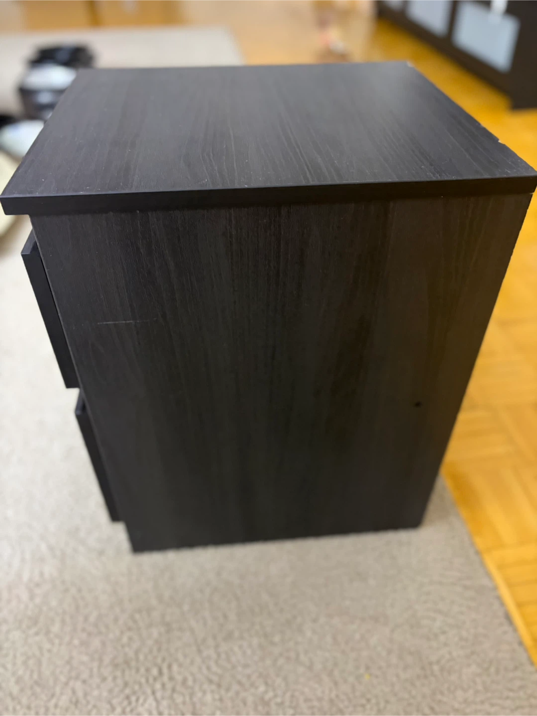 Black 2-Drawer Nightstand - photo 2