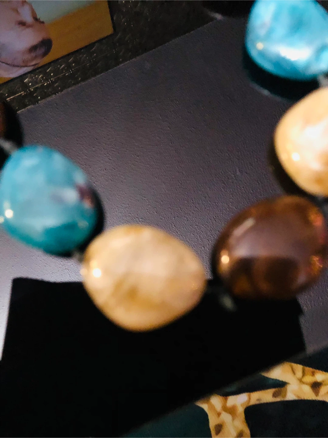 Natural  stones Necklace - Turquoise, Brown, Cream - photo 2