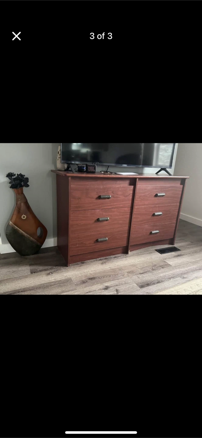 Wooden Dresser with Mirror