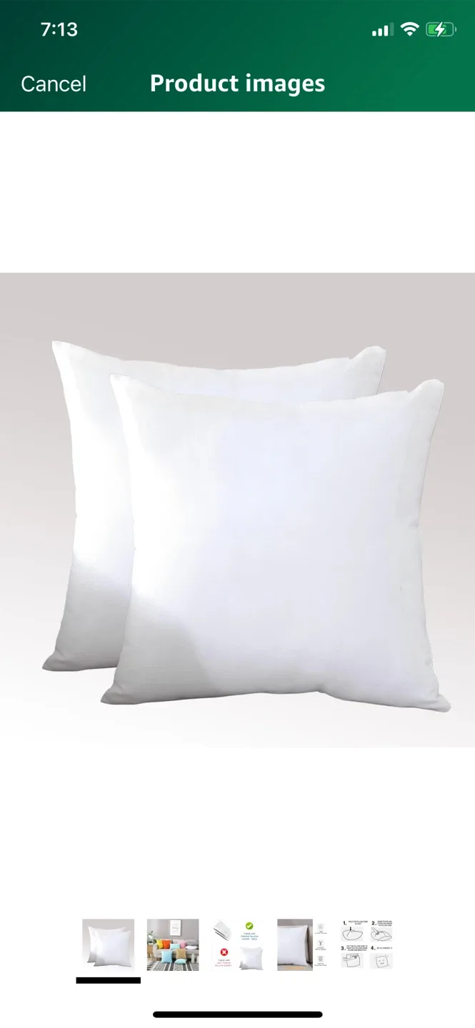 TAOSON White 100%Cotton Throw Pillow Cover