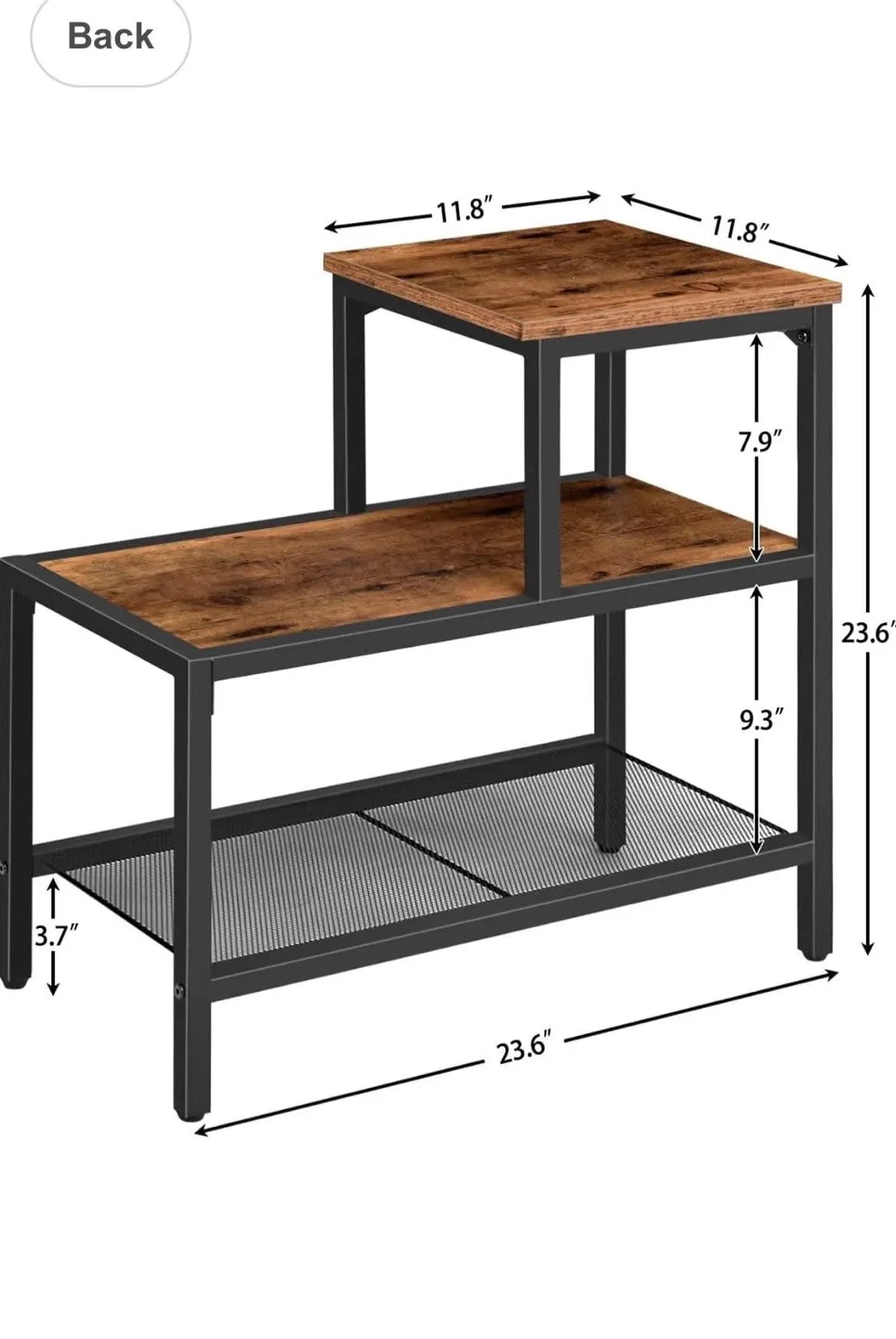 Side Table Nightstand with Storage Shelf image indicator(2)