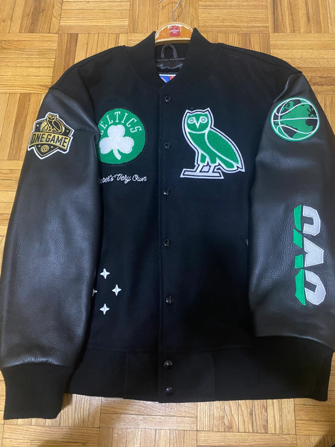 OVO x NBA Celtics Varsity Jacket - Size L