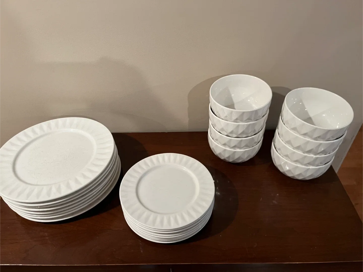 White Dinnerware Set - Plates & Bowls